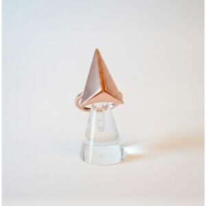 Joomi Lim Women's Rose Gold Triangle Pyramid Skull Open Ring NWOT 138 Sz 6